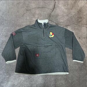 Disney Gray Zip-Up Men's Sweater with Pooh Patch